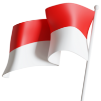 Indonesia flag waving 3D sign illustration. National country flag. png