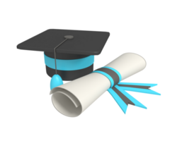 Certificate paper and graduation hat png