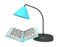 school- studie lamp en boek png