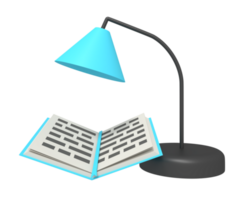 Schule Studie Lampe und Buch png