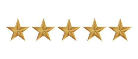 Five stars rating icon png