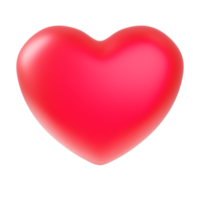 Illustration of a 3D rendered red heart png