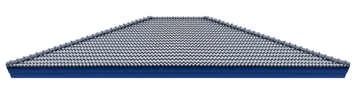Mockup hip roof blue tile pattern png