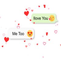 Cute Love Chat Message With Hearts png