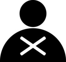 Character of man with rejected sign. vector
