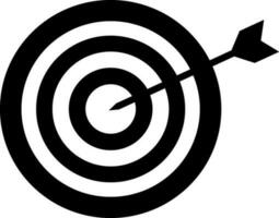 Black and white target with arrow. vector