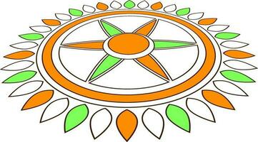 Colorful floral design decorated rangoli. vector