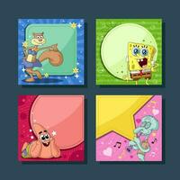 Cute Sponge and Friends Social Media Post vector