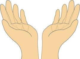 Illustration of open hands icon. vector