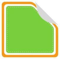 Square shape paper tag, label or sticker icon. vector
