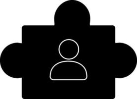 Character of faceless user on black puzzles. vector