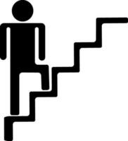 Character of man stairs in black color. vector