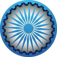 3d illustration of blue ashoka wheel. vector