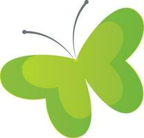 Hand drawn butterfly in green color. vector