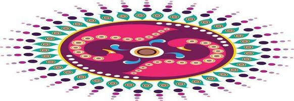 Hand drawn beautiful rangoli design. vector