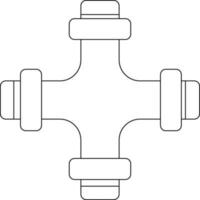 Black line art pipeline in flat style. vector