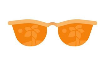 Vintage tree palm sunglasses for summer semi flat colour vector object. Beach accessories. Editable cartoon clip art icon on white background. Simple spot illustration for web graphic design