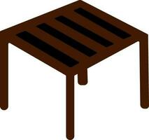 Brown and black stool in flat style. vector