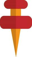 Push pin made by red and yellow color. vector