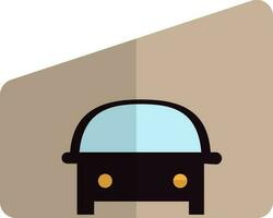 Flat style car in side mirror. vector