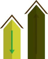 Flat style growth graph. vector