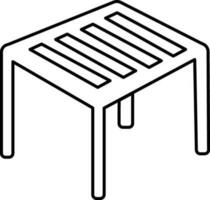 Black line art stool icon. vector