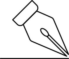 Black line art ink pen icon. vector