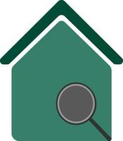 Isolated property search in green and grey. vector