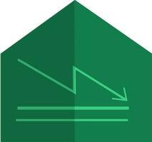 House with line graph in green color. vector