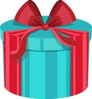 Flat illustration of a gift box with ribbon. vector