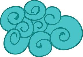 Creative doodles style clouds icon. vector