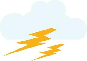 Flat icon of cloud with thunder lighting. vector