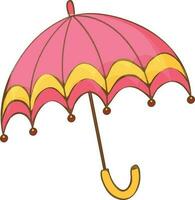 Illustration of pink umbrella icon. vector