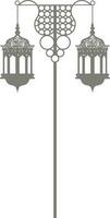 Silhouette of road street lanterns hanging. vector