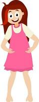 Character of a standing girl. vector