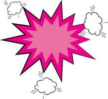 Pink comic explosion icon in flat style. vector