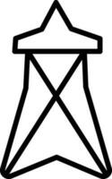 High voltage electricity tower icon in flat style. vector