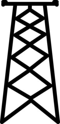 Line art illustration of high power electricity tower.
