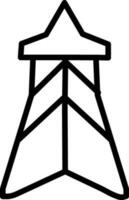 Line art illustration of electricity tower. vector