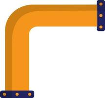 Yellow and blue pipe in flat style. vector