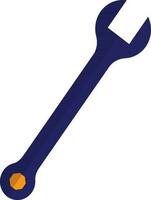 Isolated blue wrench in flat style. vector
