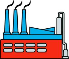 Red and blue color icon of industry. vector