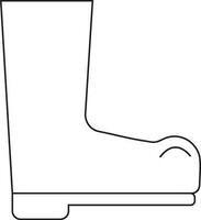 Isolated black boot made by black line art. vector