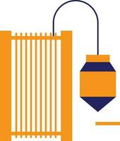 Yellow and blue electric heater. vector