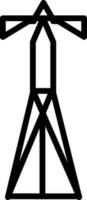 Isolated flat style icon of electricity tower. vector