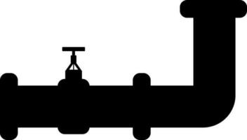 Icon of pipeline with valve in flat style. vector