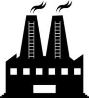 Black and white flat style illustration of a factory. vector