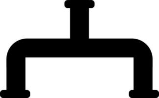 Icon of pipe fitting in black color. vector
