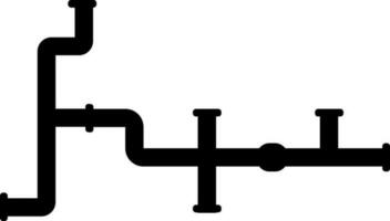 Illustration of pipeline fitting in black color. vector