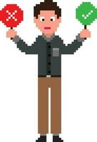 Pixel art illustration of man. vector